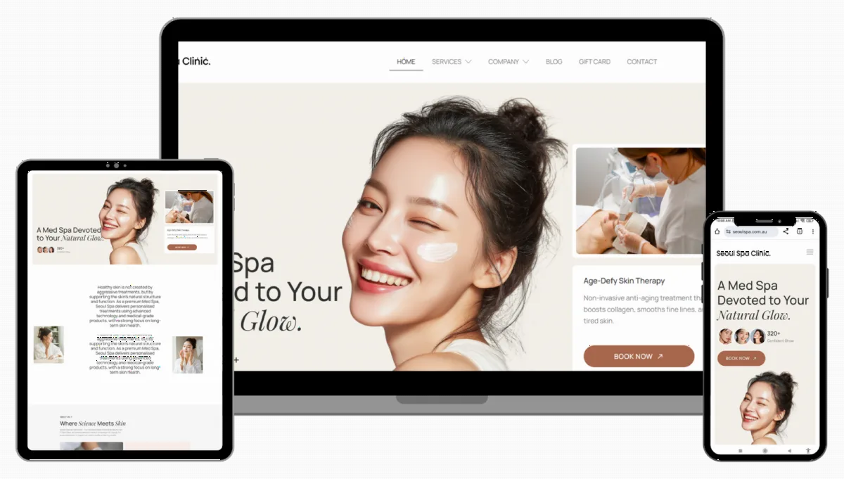 Clinic website built by HRM Creative Solutions